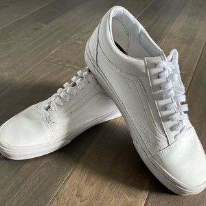 White leather vans.